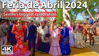 Feria de Abril 2024 in 4K Seville's April Fair Virtual Walk Tour, Spain