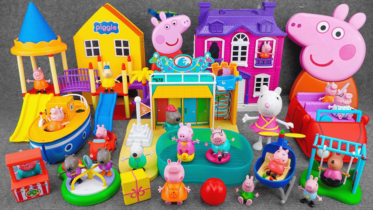 22 Minutes Satisfying with Unboxing Peppa Pig Waterpark Playground Playset ASMR Review Toys