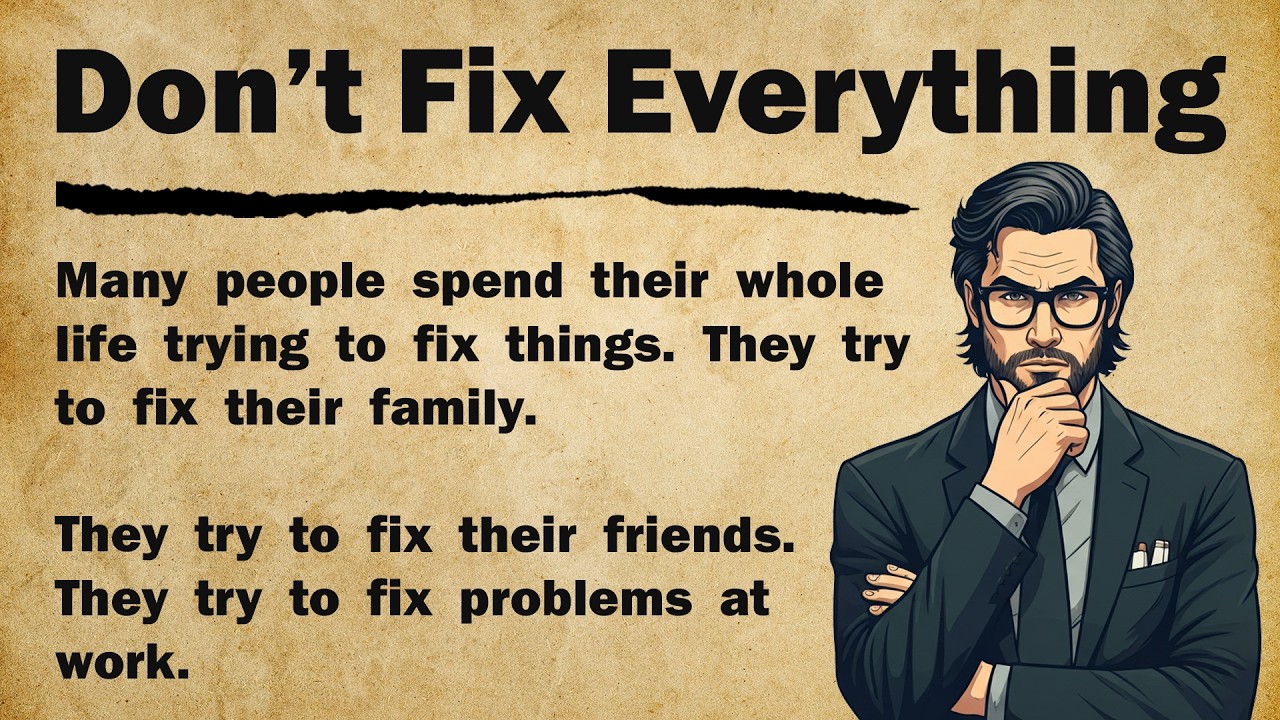 Stop Trying to Fix Everything 🎯 || English Listening Story for Focus and Success 🎧📖