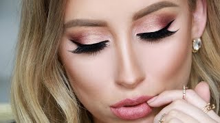 Huda Beauty Rose D Palette Makeup Tutorial & Full Foundation Routine