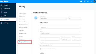 Net2Phone Admin Portal: Company Profile