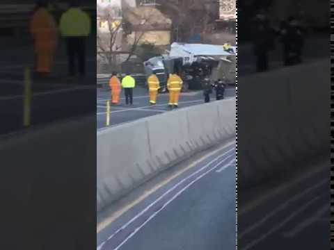 MAJOR DELAYS: Commuters Stranded After Tractor-Trailer Overturns In Weehawken