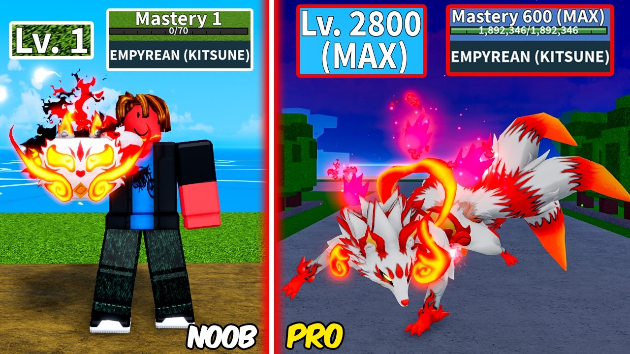 Level 1 to Max Level as Noob Bacon using only Empyrean Kitsune Power | Unlocked Fully Human V4