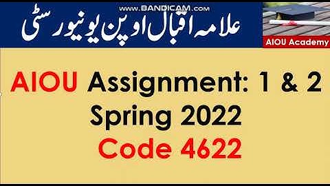 AIOU Code 4622-1 & 2 Solved Assignments spring 2022