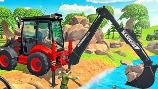JCB Backhoe Loader Driving - Bus Simulator India - Android Gameplay - JCB Game screenshot 4