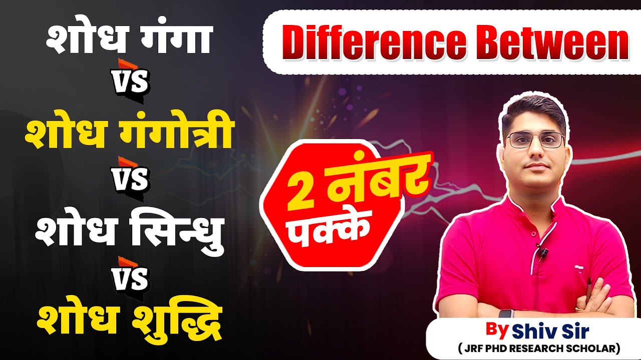 Difference Between ShodhGanga, ShodhGangotri, ShodhSindhu & ShodhShuddhi | UGC NET 2025 | Shiv Sir