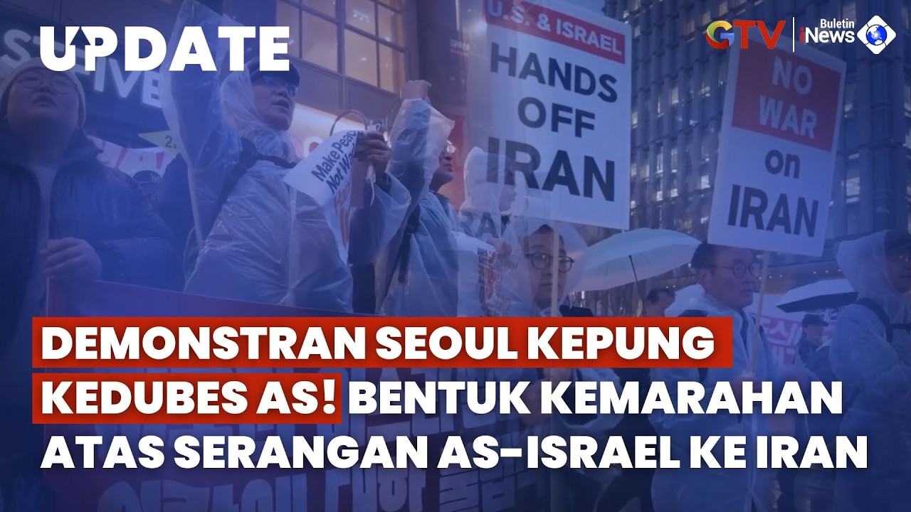Seoul Bangkit! Puluhan Demonstran Kepung Kedubes AS! Kutuk Pembunuhan Brutal Anak-Anak di Iran