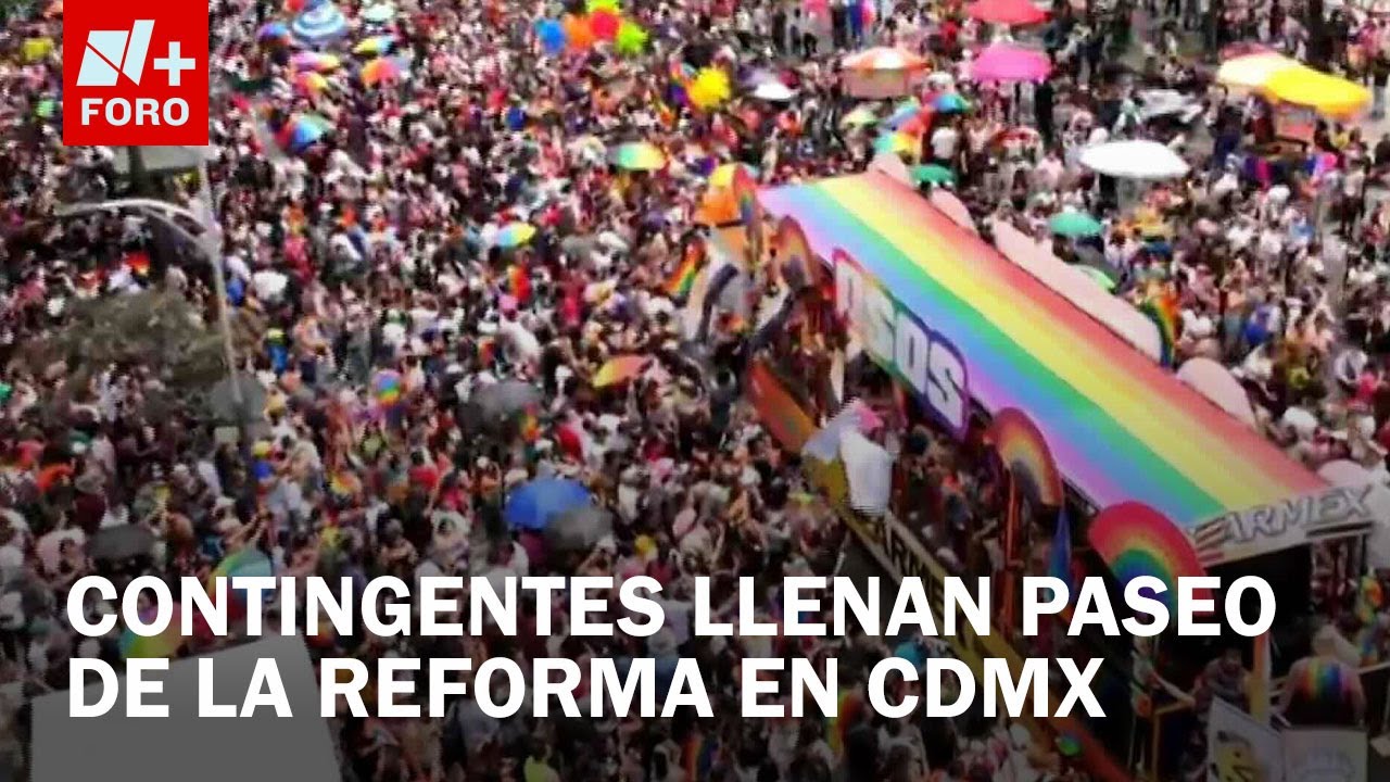 Salen primeros contingentes en Paseo de la Reforma para la marcha del Orgullo LGBTQ+ - Las Noticias