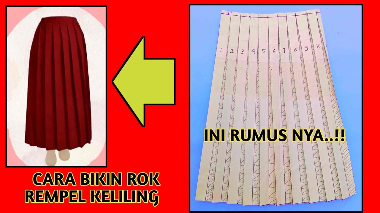 CARA MEMBUAT POLA ROK REMPEL/LIPIT KELILING SIMPEL DAN MUDAH DI PAHAMI