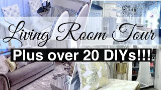 HOME TOUR with Over 20 DIYS| HOW TO Make your Living Room Look Expensive! LIVING ROOM Diys