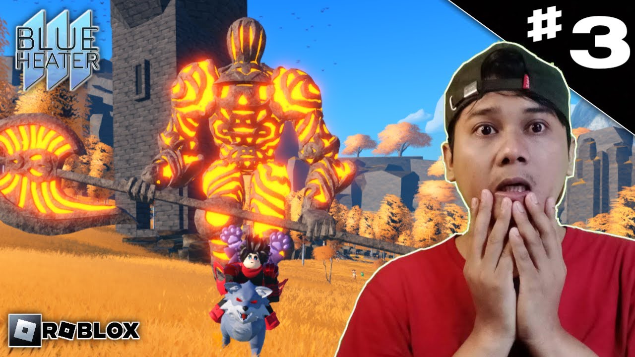 MENELUSURI KOTA BARU DAN MELAWAN RAJA GOLEM RAKSASA #3 ROBLOX : BLUE HEATER 2
