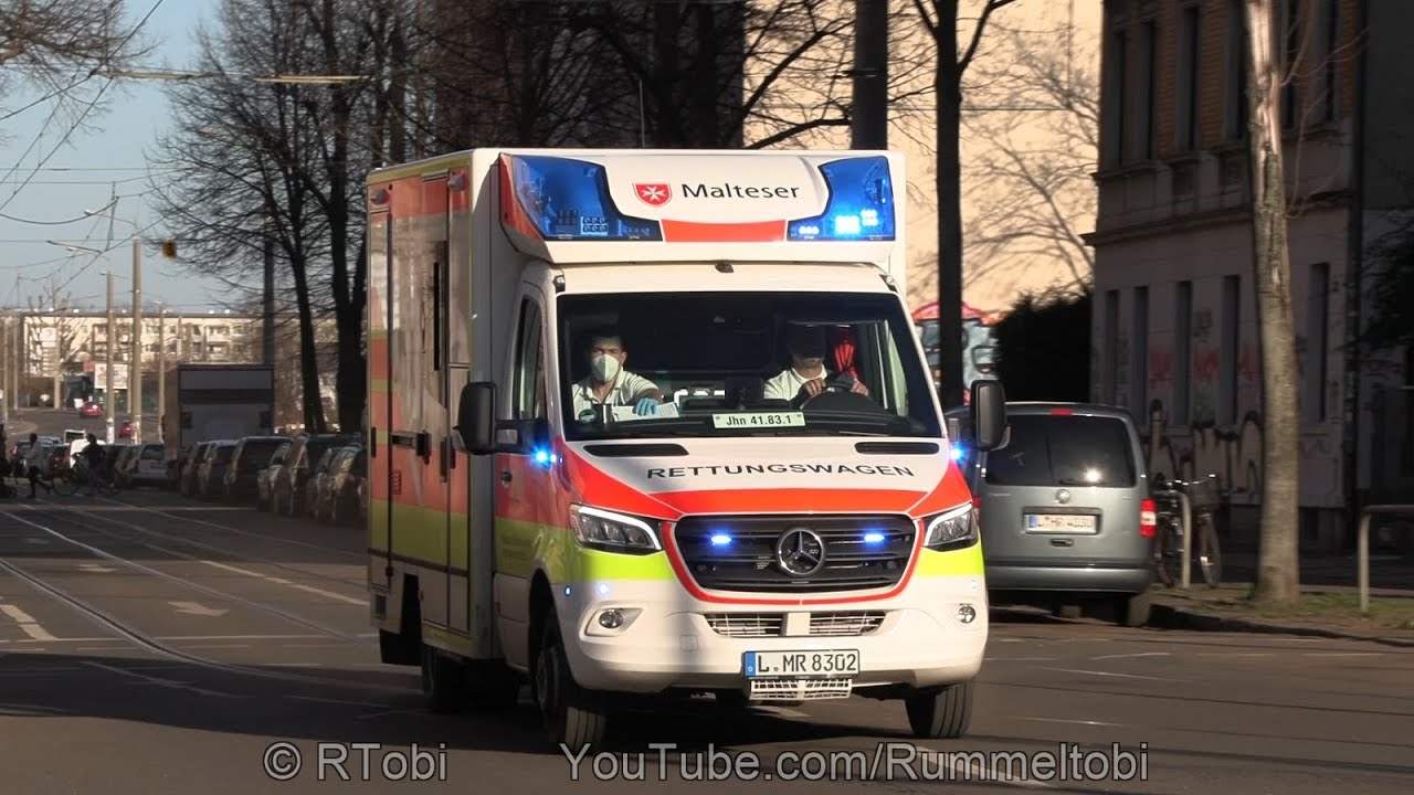 *new* Leipzig Malteser ambulance responding | neuer RTW 41.83.1 Malteser Leipzig [GER | 2021]