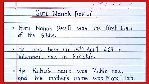 Guru Nanak Dev Ji 10 lines essay in English | Guru Nanak Dev Ji essay| Essay on Guru Nanak Dev Ji 