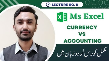 8# Number format in excel in Hindi - accountancy vs currency full explained in Hindi/Urdu