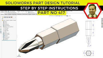 How to Model a Phillips Screwdriver Bit in SOLIDWORKS | Step-by-Step Tutorial | Part No 417