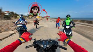 Team Spider-Man Faces Mechanic Serbian Dancing On The Way To School Action Pov