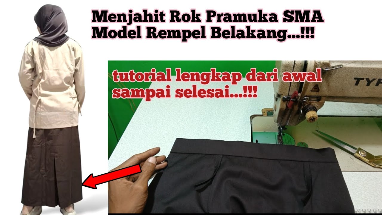 Menjahit rok Pramuka SMA