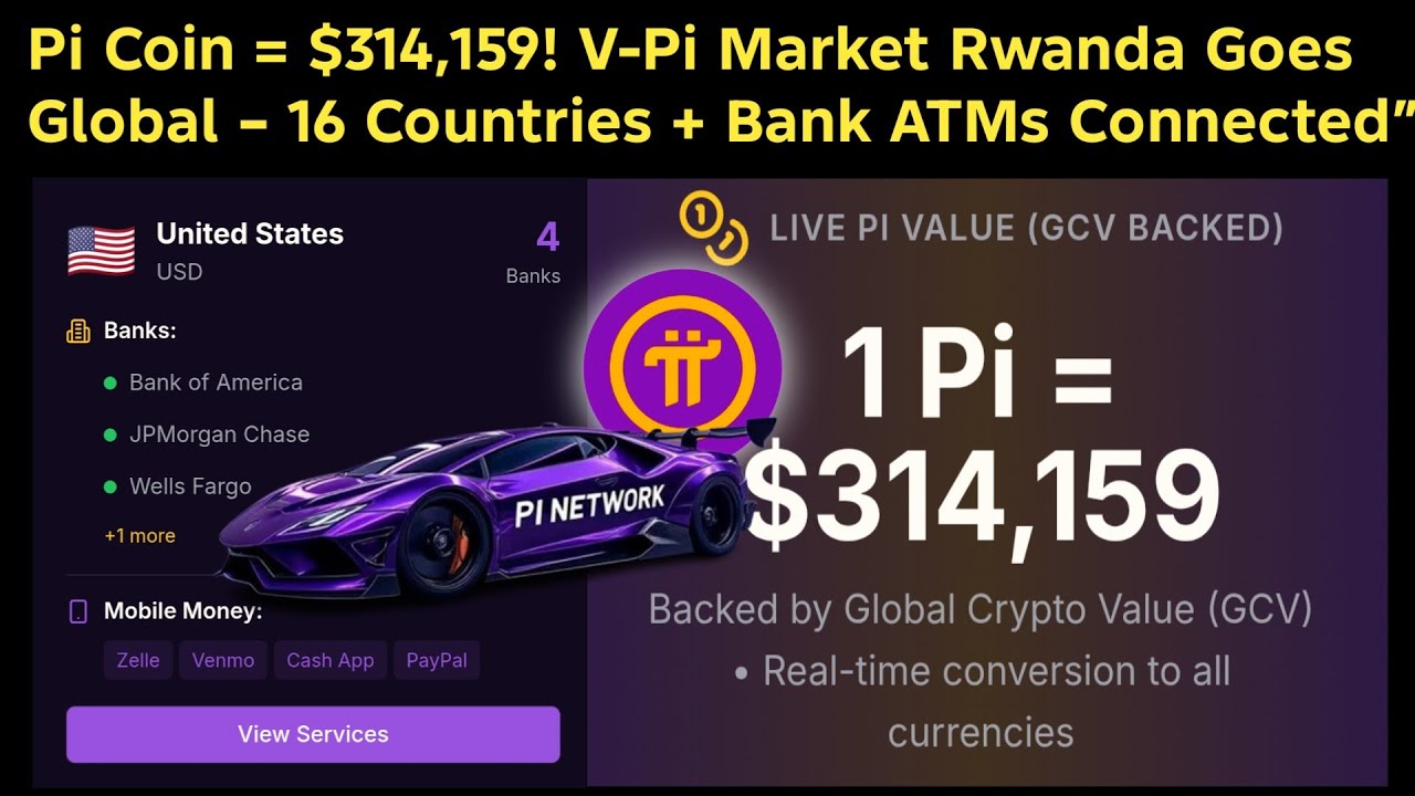 Pi Coin = $314,159! V-Pi Market Rwanda Goes Global – 16 Countries + Bank  ATMs Connected”