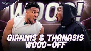 Ric Flair WOOO-Off with Thanasis and Giannis Antetokounmpo