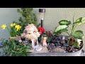 How to Make a Spring Fairy Garden DIY with running water feature!!🍄🌷💗🎣🌲