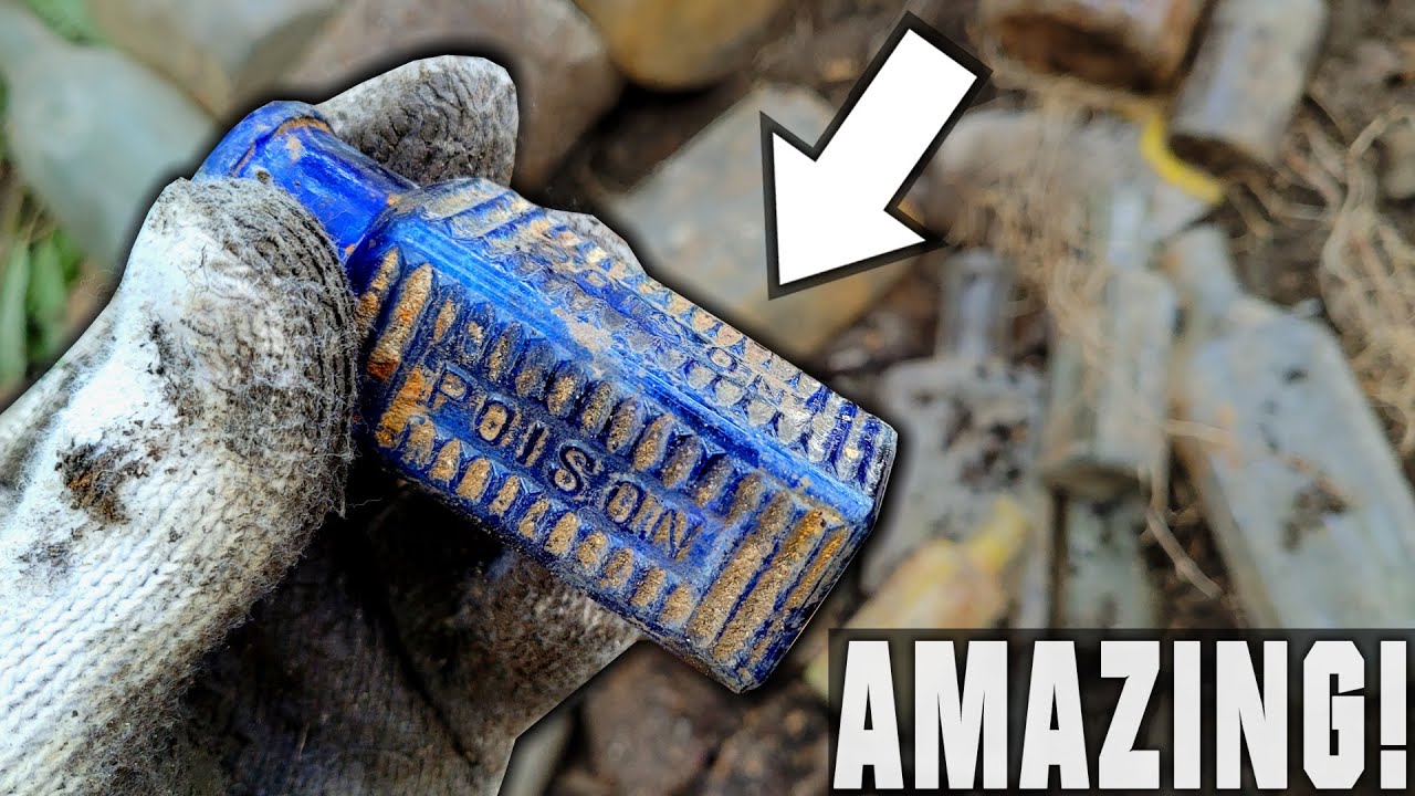 Poison Bottle in The Hole! What Else Was Uncovered With it? Town Dump Digging!