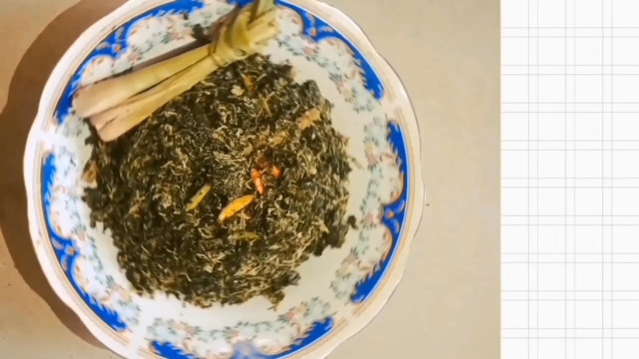 How to make mashed cassava leaves - procedure text XII MIA 2