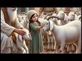 Kids playing with goats. Eid Mubarak.