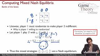 Game Theory 2 03  Computing Mixed Strategy Nash Equilibria