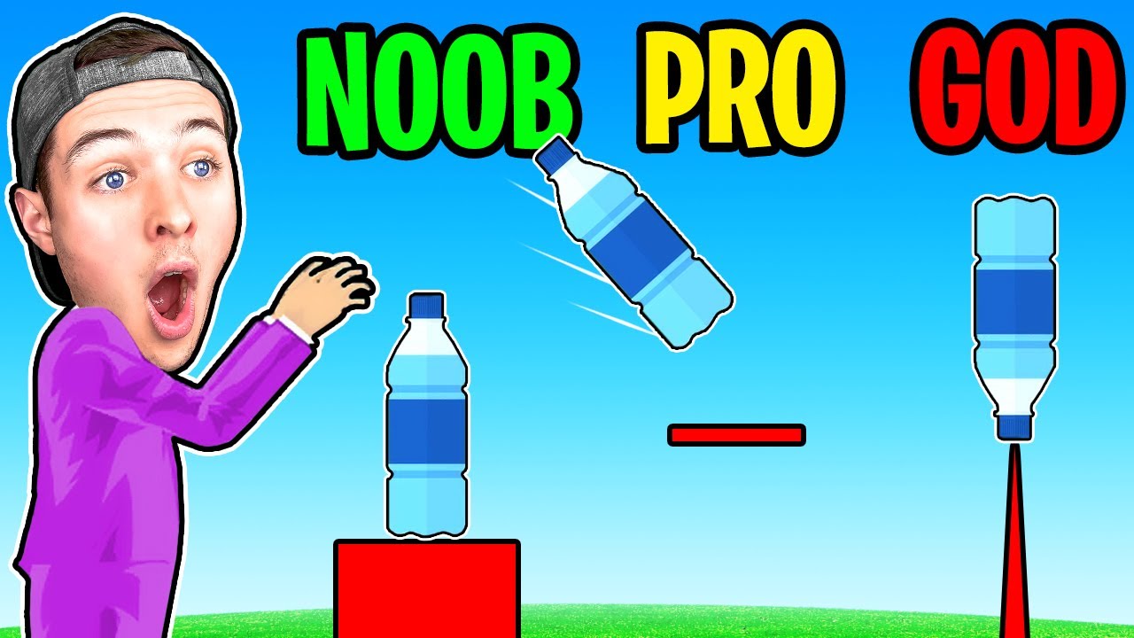 ONLY 0.0001% CAN LAND THIS IMMPOSSIBLE BOTTLE FLIP! | Happy Wheels