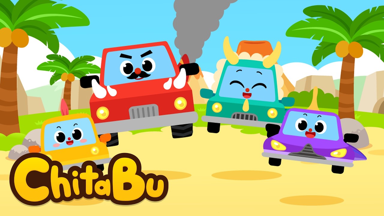 🚗 The Dino Car Family | The Best Dinosaurs | Nursery Rhymes