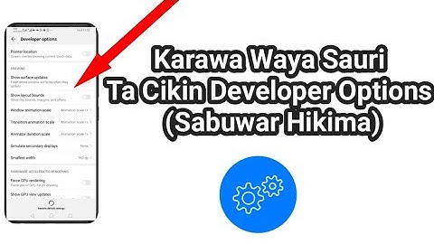 Karawa Waya Sauri  Ta Cikin Developer Options  (Sabuwar Hikima)