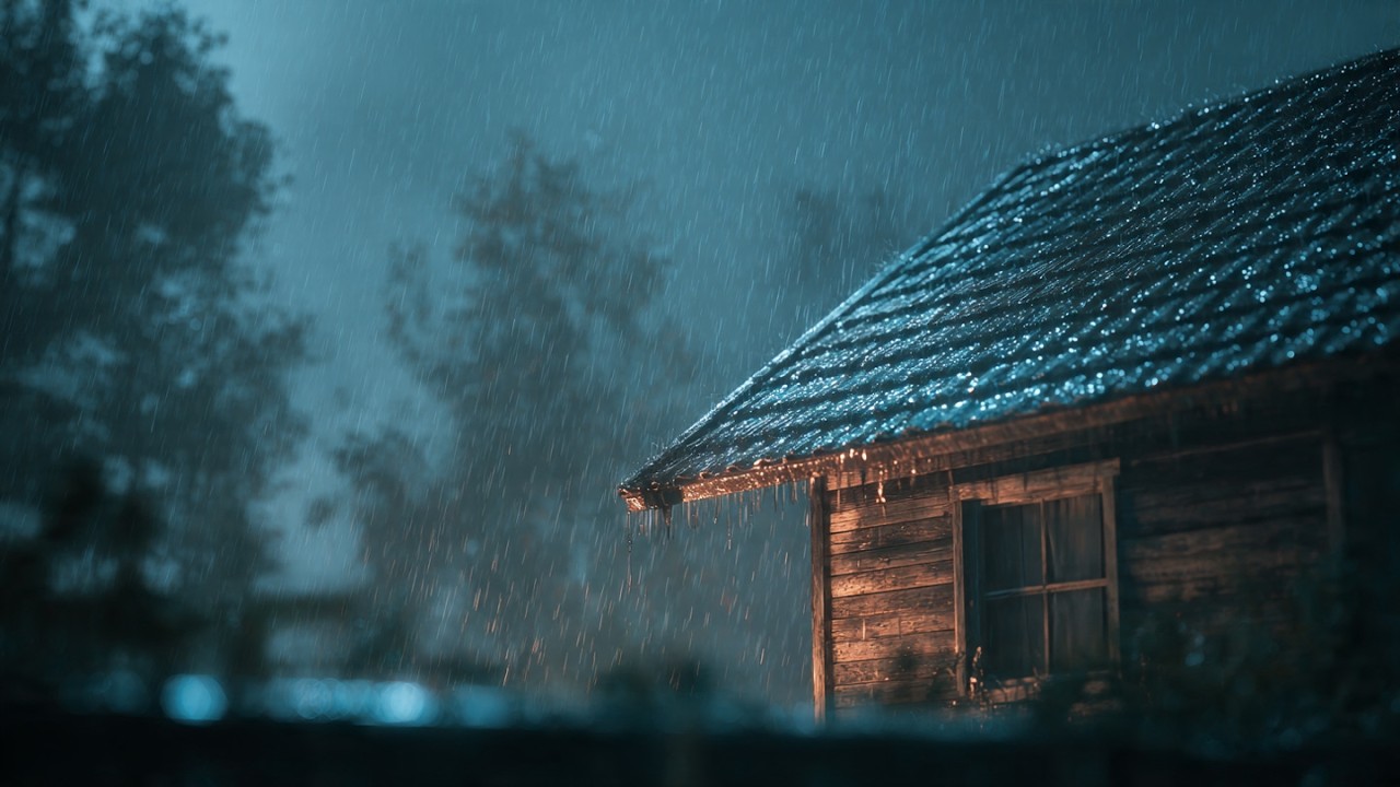 30 MINUTES Heavy Rain Sounds on Farm-House |  Rain for Study and Sleep
