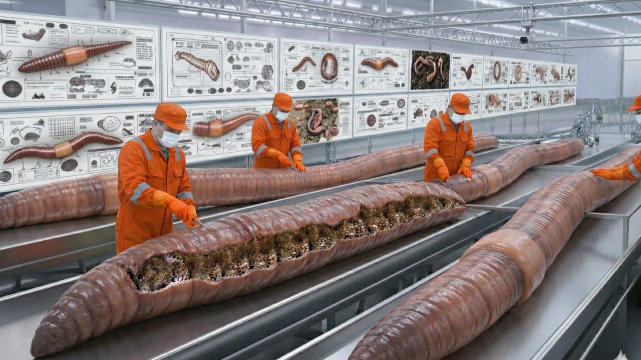 INSIDE AN EARTHWORM FACTORY-FROM EARTHWORM TO BIO-PROTEIN POWDER & ORGANIC FERTILIZER (FULL PROCESS)