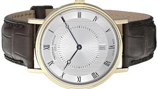 Frederique Constant Men's Slim Line Gold Tone Stainless Steel Watch with Brown Leather