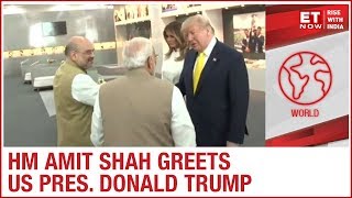 HM Amit Shah welcomes US Pres. Donald Trump & First Lady Melania Trump at Ahmedabad's Motera Stadium