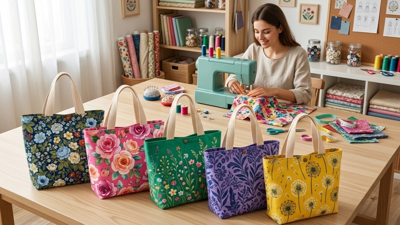 I Sewed This Floral Tote Bag and Now I Want 10 More! 🌸 - YouTube