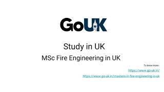 MSc Fire Engineering in UK