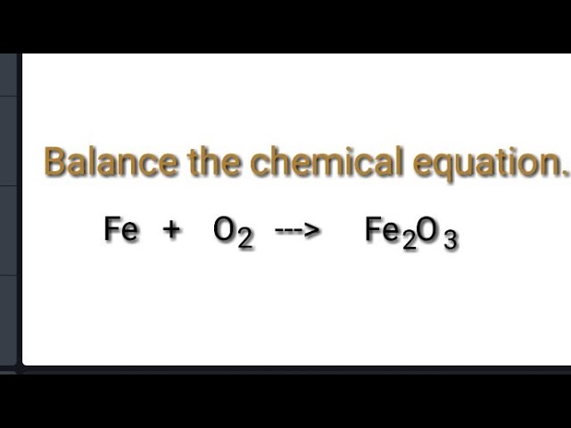 Balance Fe O2 Fe2o3 Doovi