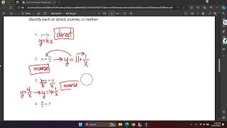 Identifying Direct and Inverse Variation Equations