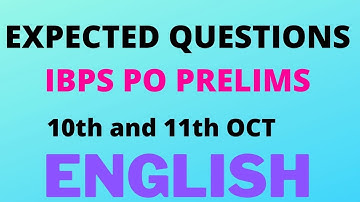 Expected Questions on English| IBPS PO Prelims 2020| Aspiring Banker Anwesha