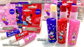 LANÇAMENTO NIVEA🎀 Testando os novos hidratantes labiais • Nivea Disney