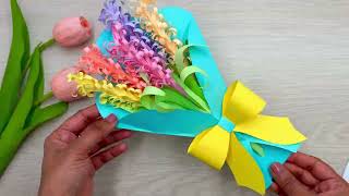 DIY paper flower bouquet for Mother’s day | Easy & Beautiful Handmade Gift Idea for Mom