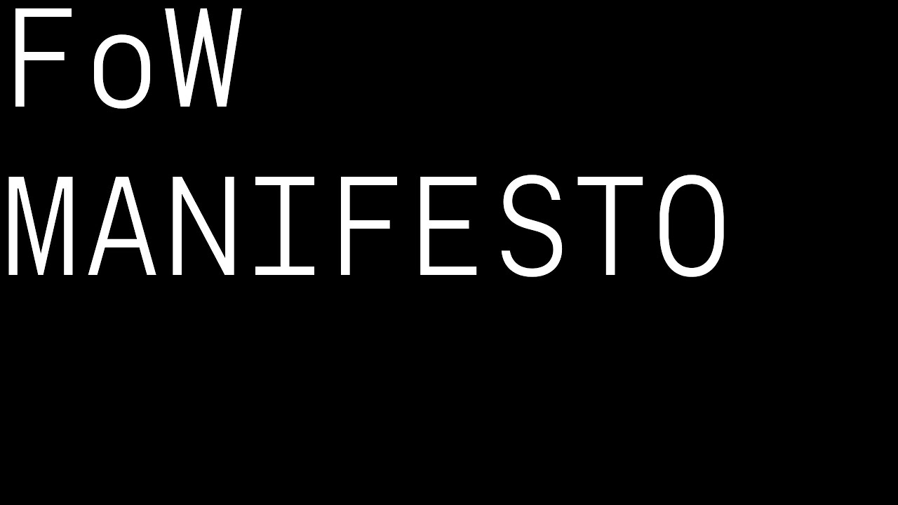 FOOD OF WAR MANIFESTO