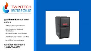 goodman furnace error codes - YouTube