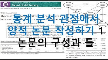 1. 통계 분석 관점에서 양적 논문 작성하기 - 논문의 구성과 틀