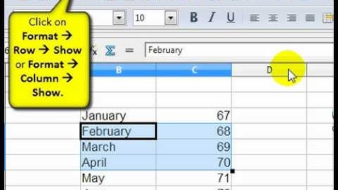 How to hide and show columns and rows in an OpenOffice Calc spreadsheet