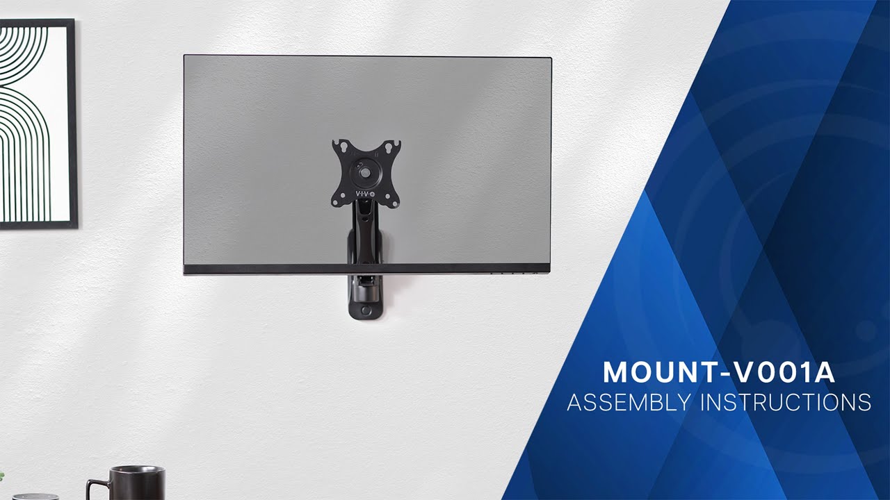 MOUNT-V001A Pneumatic Arm Single Monitor Wall Mount Assembly by VIVO