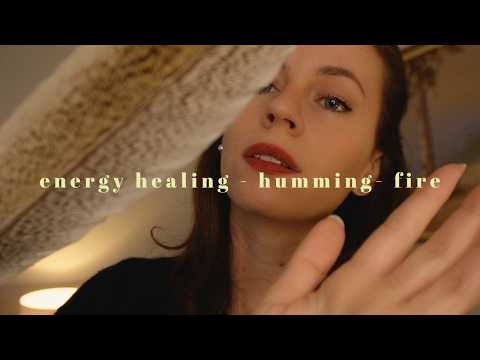 ASMR REIKI to soothe your exhausted mind (w/ fire crackling & humming)