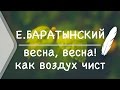 Е А Баратынский Весна весна как воздух чист Стих и Я