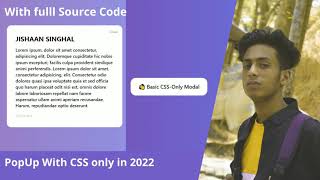 Modal PopUp With CSS only in 2022 + full source code by jishaansinghal screenshot 4